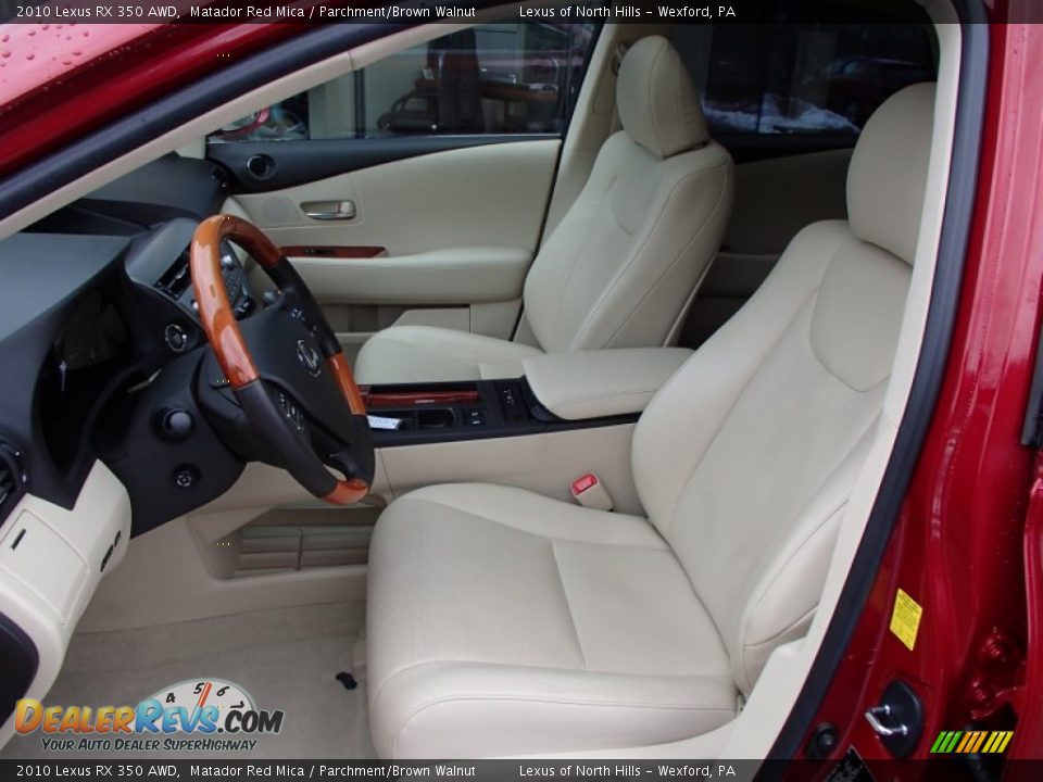 2010 Lexus RX 350 AWD Matador Red Mica / Parchment/Brown Walnut Photo #10
