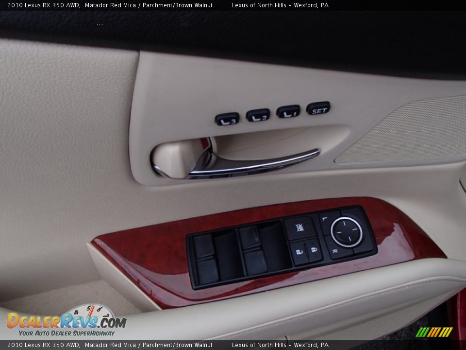 2010 Lexus RX 350 AWD Matador Red Mica / Parchment/Brown Walnut Photo #12