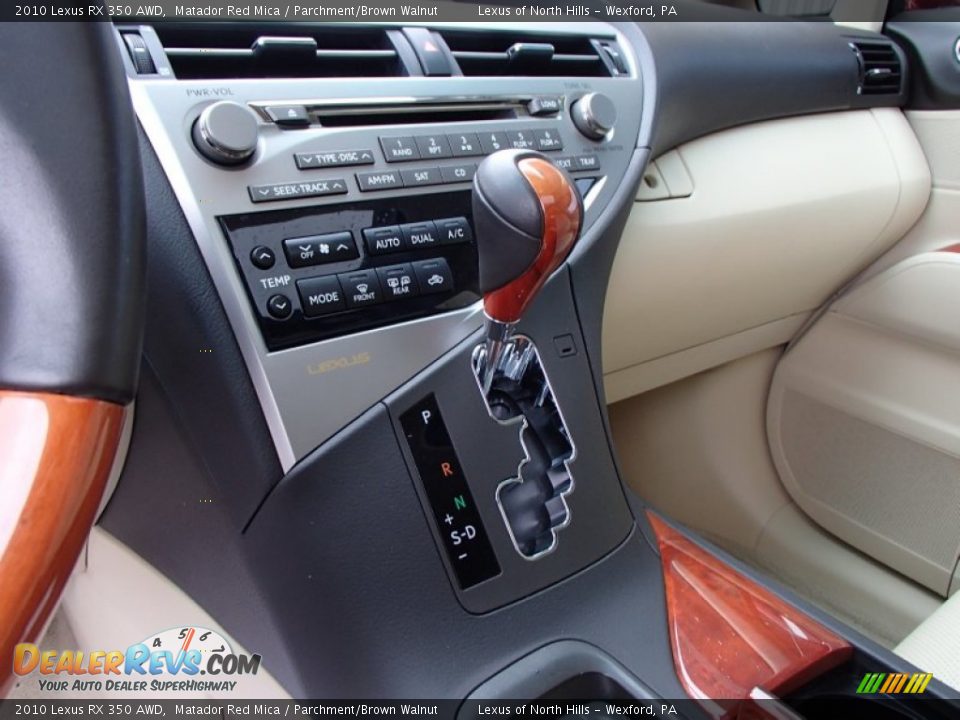 2010 Lexus RX 350 AWD Matador Red Mica / Parchment/Brown Walnut Photo #15