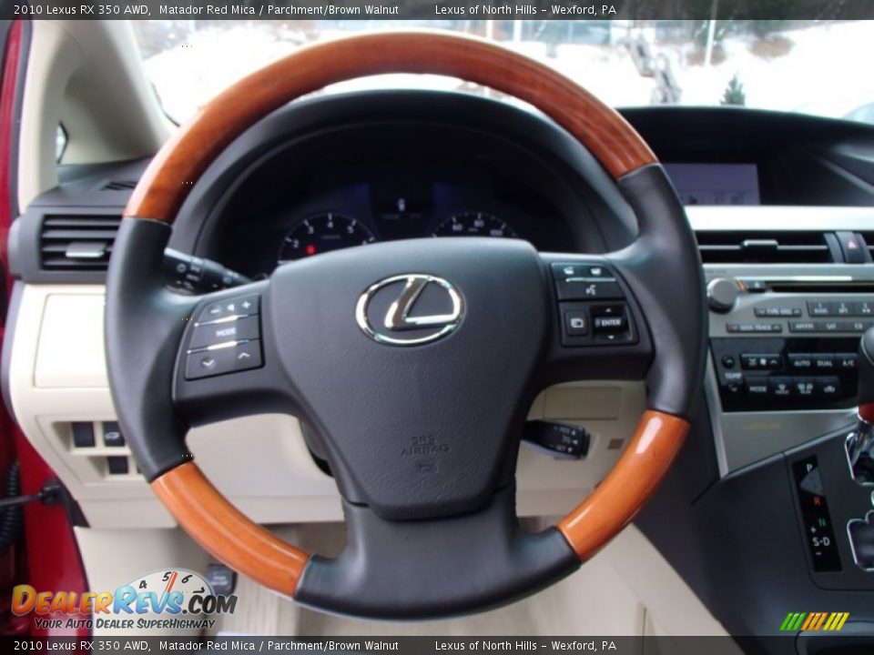 2010 Lexus RX 350 AWD Matador Red Mica / Parchment/Brown Walnut Photo #18