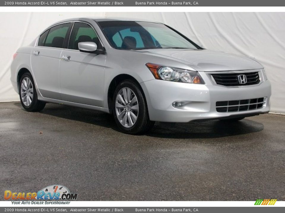 2009 Honda Accord EX-L V6 Sedan Alabaster Silver Metallic / Black Photo #1
