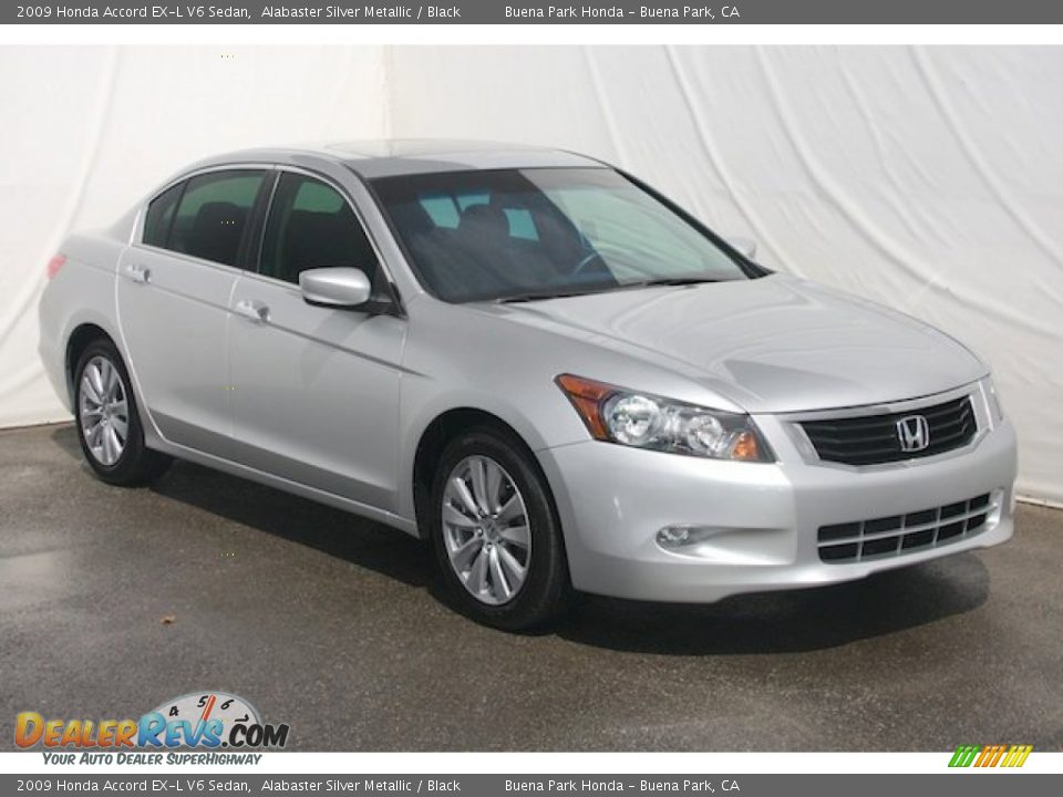 2009 Honda Accord EX-L V6 Sedan Alabaster Silver Metallic / Black Photo #6