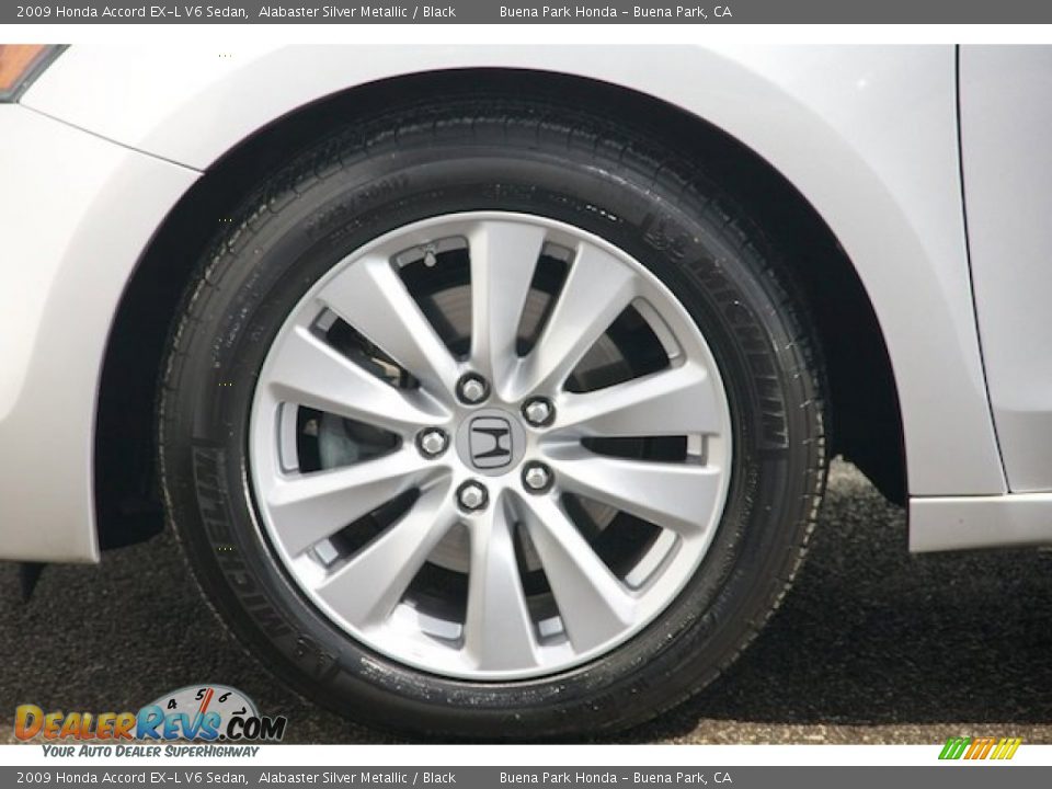 2009 Honda Accord EX-L V6 Sedan Alabaster Silver Metallic / Black Photo #35