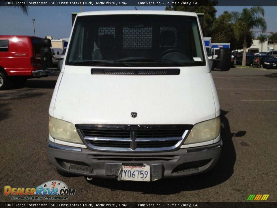 2004 Dodge Sprinter Van 3500 Chassis Stake Truck Arctic White / Gray Photo #1