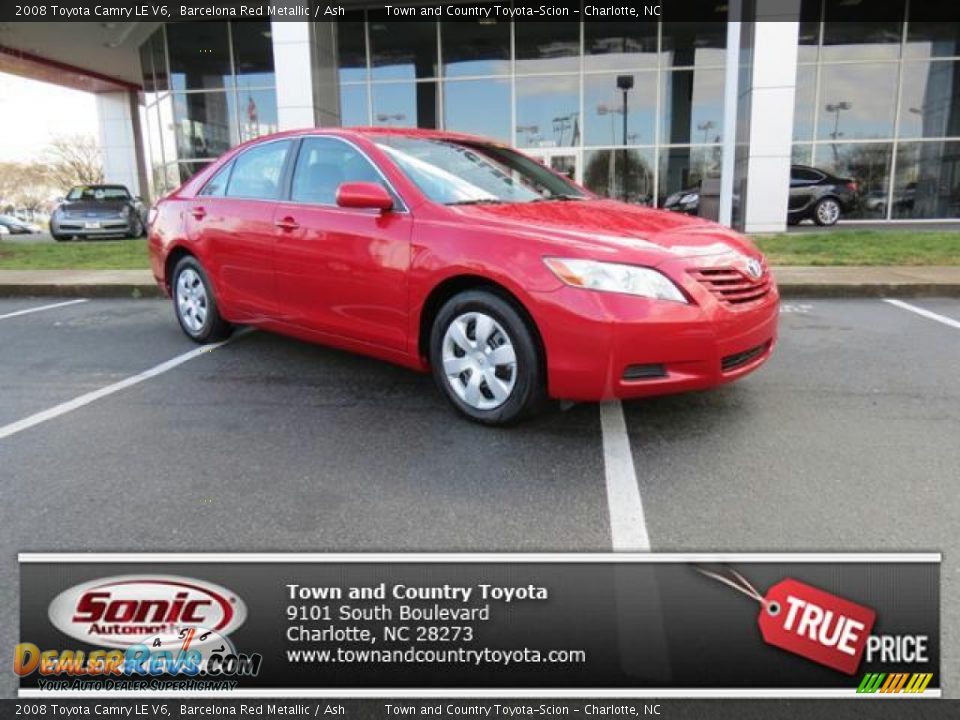 2008 Toyota Camry LE V6 Barcelona Red Metallic / Ash Photo #1