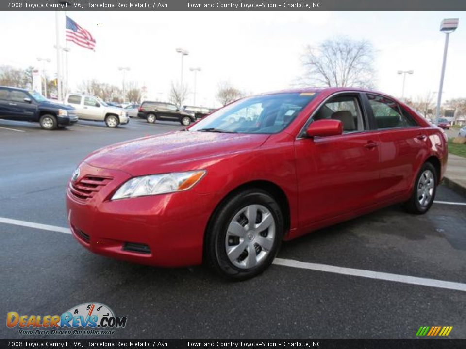 2008 Toyota Camry LE V6 Barcelona Red Metallic / Ash Photo #3