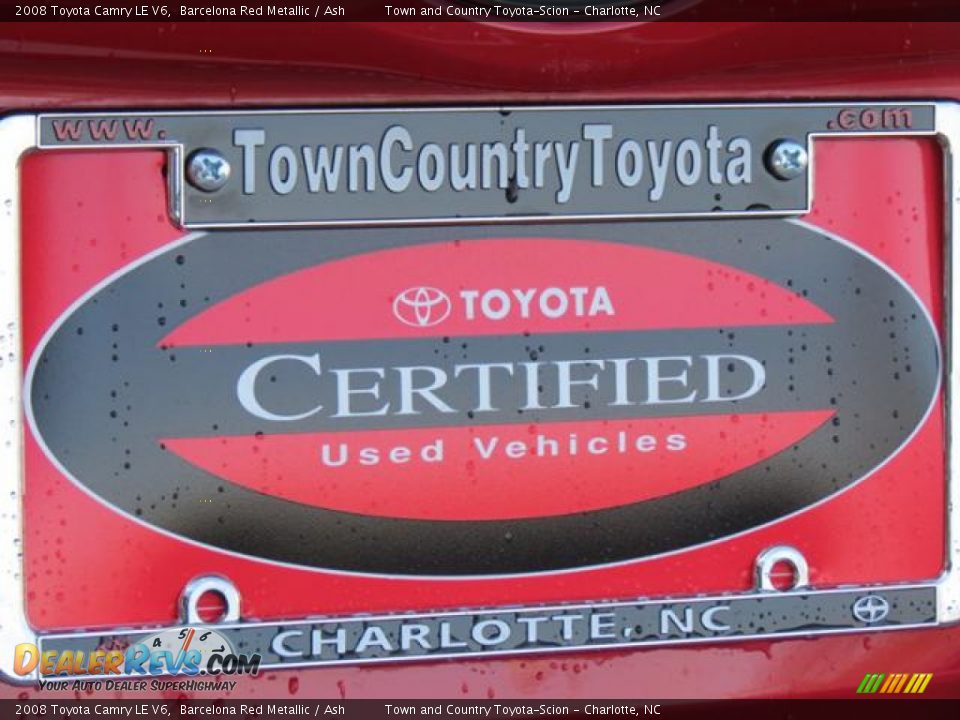 2008 Toyota Camry LE V6 Barcelona Red Metallic / Ash Photo #32