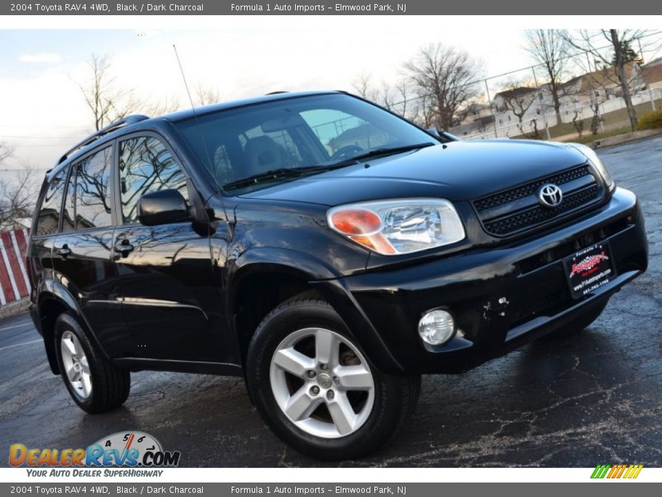 2004 Toyota RAV4 4WD Black / Dark Charcoal Photo #1
