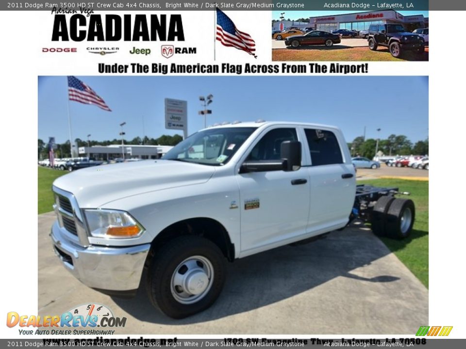 2011 Dodge Ram 3500 HD ST Crew Cab 4x4 Chassis Bright White / Dark Slate Gray/Medium Graystone Photo #1