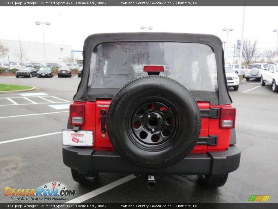 2011 Jeep Wrangler Unlimited Sport 4x4 Flame Red / Black Photo #2