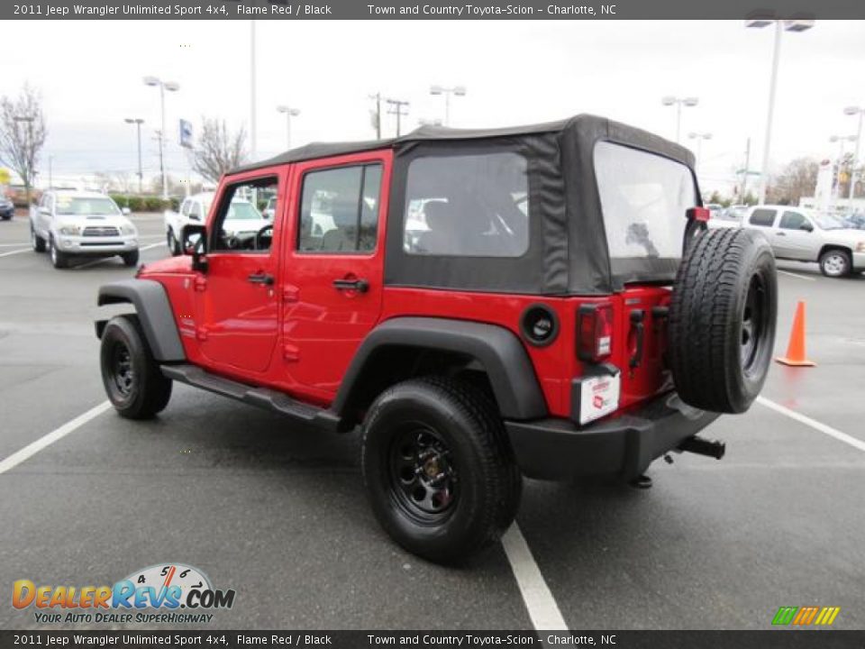 2011 Jeep Wrangler Unlimited Sport 4x4 Flame Red / Black Photo #3