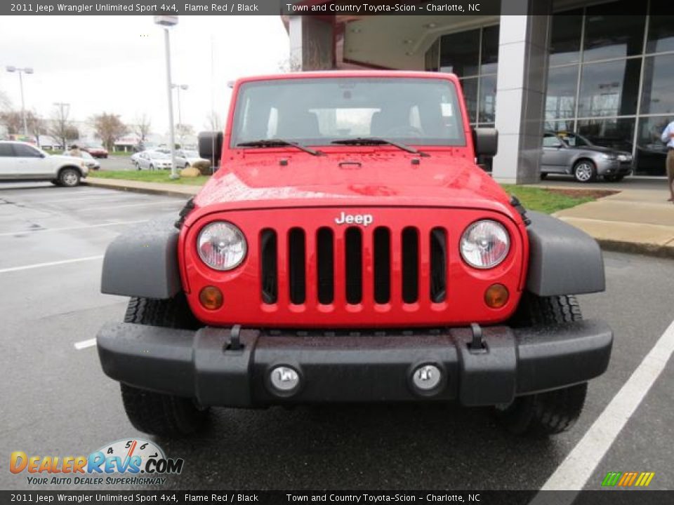 2011 Jeep Wrangler Unlimited Sport 4x4 Flame Red / Black Photo #5