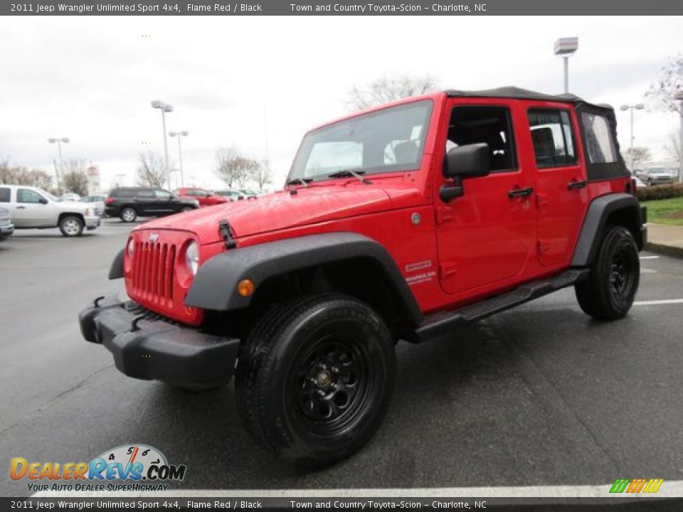 2011 Jeep Wrangler Unlimited Sport 4x4 Flame Red / Black Photo #6