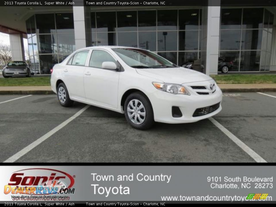 2013 Toyota Corolla L Super White / Ash Photo #1
