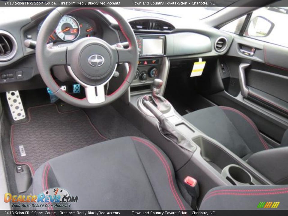 Black/Red Accents Interior - 2013 Scion FR-S Sport Coupe Photo #5