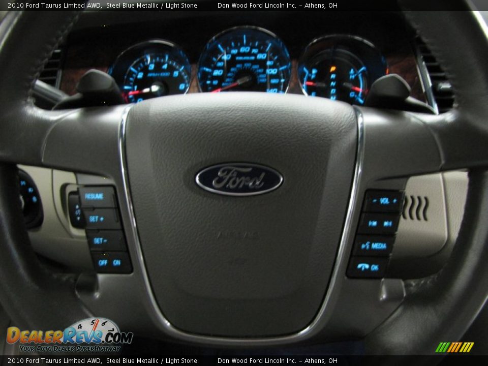 2010 Ford Taurus Limited AWD Steel Blue Metallic / Light Stone Photo #14