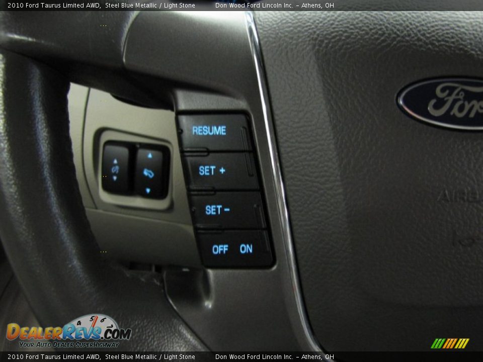 2010 Ford Taurus Limited AWD Steel Blue Metallic / Light Stone Photo #15