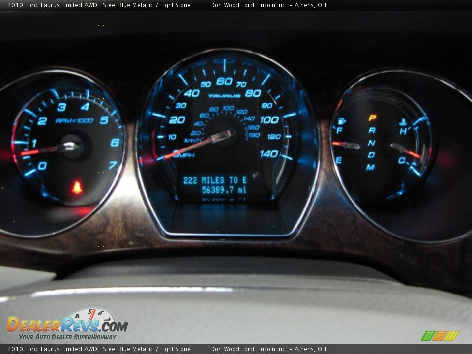 2010 Ford Taurus Limited AWD Steel Blue Metallic / Light Stone Photo #18