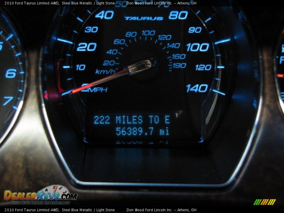 2010 Ford Taurus Limited AWD Steel Blue Metallic / Light Stone Photo #19