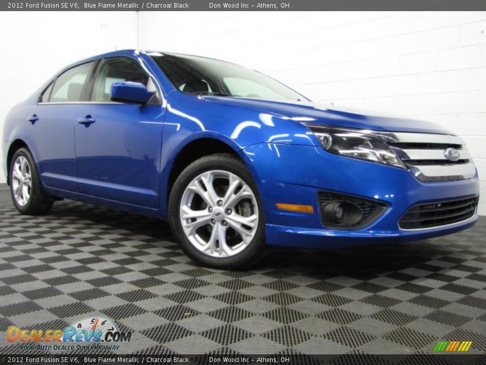 2012 Ford Fusion SE V6 Blue Flame Metallic / Charcoal Black Photo #1