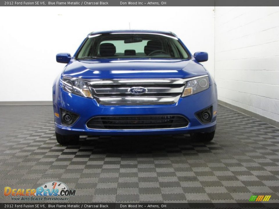 2012 Ford Fusion SE V6 Blue Flame Metallic / Charcoal Black Photo #2