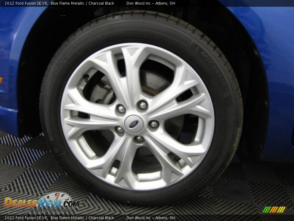 2012 Ford Fusion SE V6 Blue Flame Metallic / Charcoal Black Photo #25
