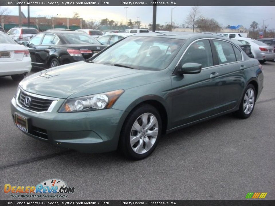 2009 Honda Accord EX-L Sedan Mystic Green Metallic / Black Photo #2