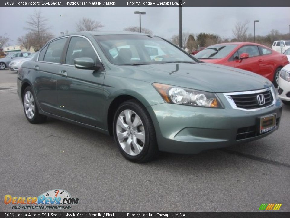 2009 Honda Accord EX-L Sedan Mystic Green Metallic / Black Photo #7
