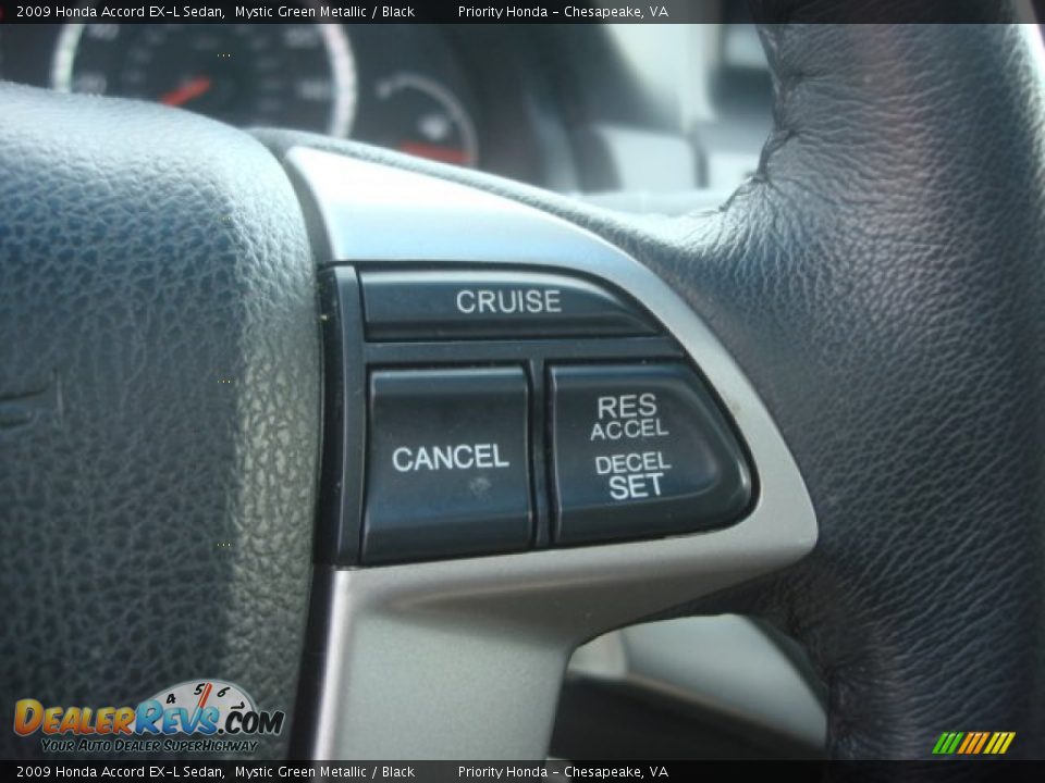 2009 Honda Accord EX-L Sedan Mystic Green Metallic / Black Photo #25