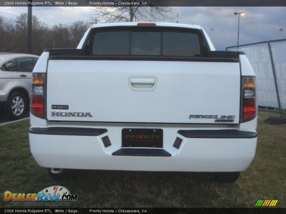 2006 Honda Ridgeline RTL White / Beige Photo #4