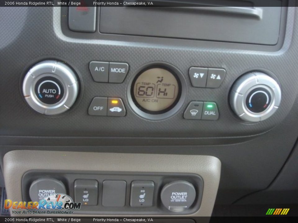 2006 Honda Ridgeline RTL White / Beige Photo #21