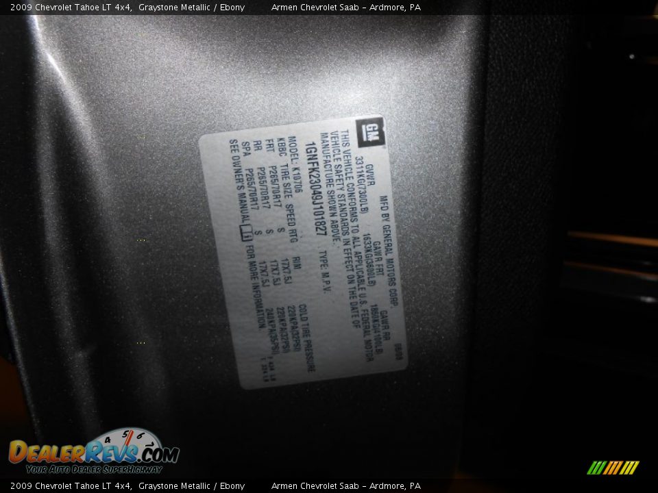 2009 Chevrolet Tahoe LT 4x4 Graystone Metallic / Ebony Photo #27