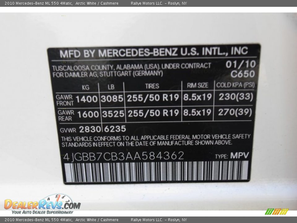 2010 Mercedes-Benz ML 550 4Matic Arctic White / Cashmere Photo #21