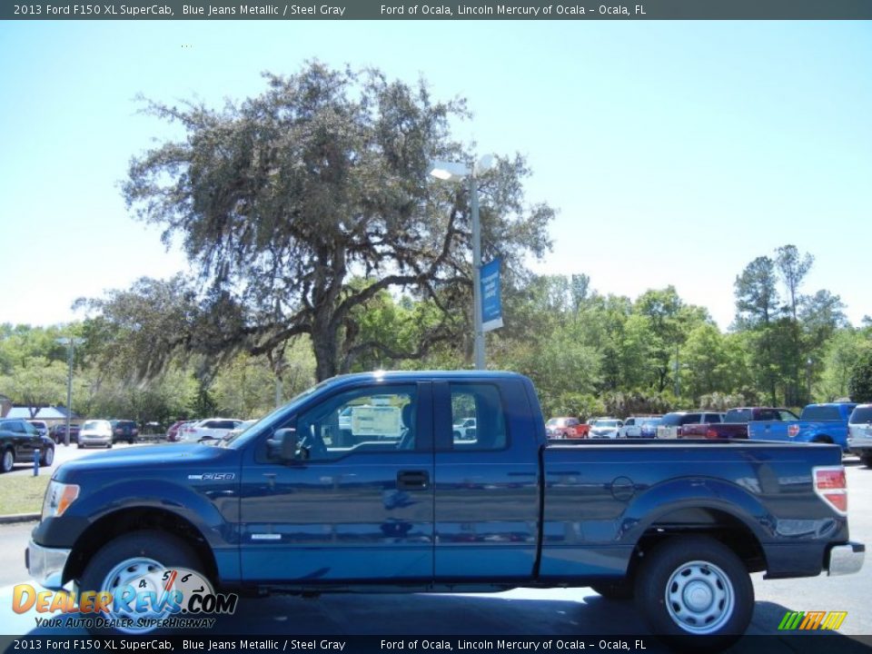 2013 Ford F150 XL SuperCab Blue Jeans Metallic / Steel Gray Photo #2