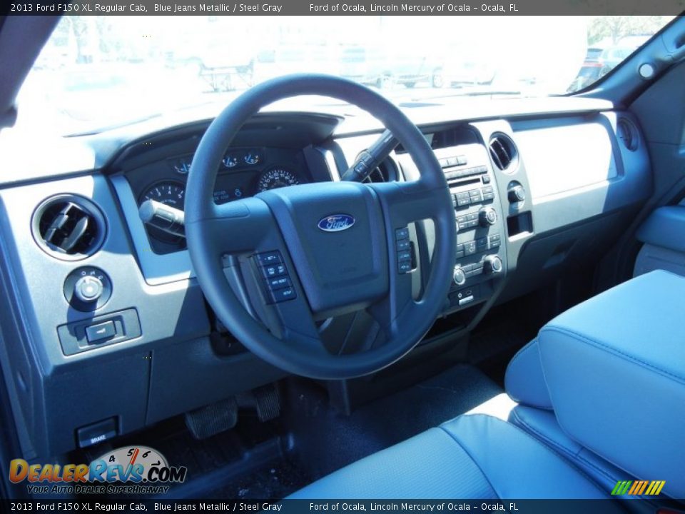 2013 Ford F150 XL Regular Cab Blue Jeans Metallic / Steel Gray Photo #7