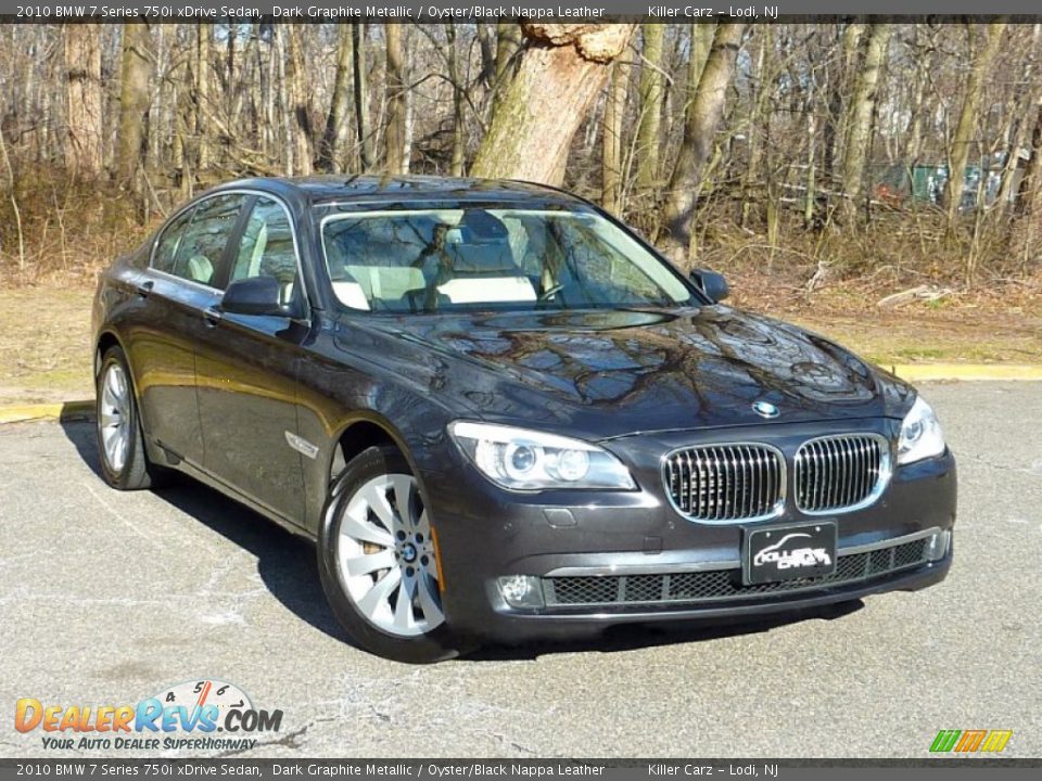 2010 BMW 7 Series 750i xDrive Sedan Dark Graphite Metallic / Oyster/Black Nappa Leather Photo #1