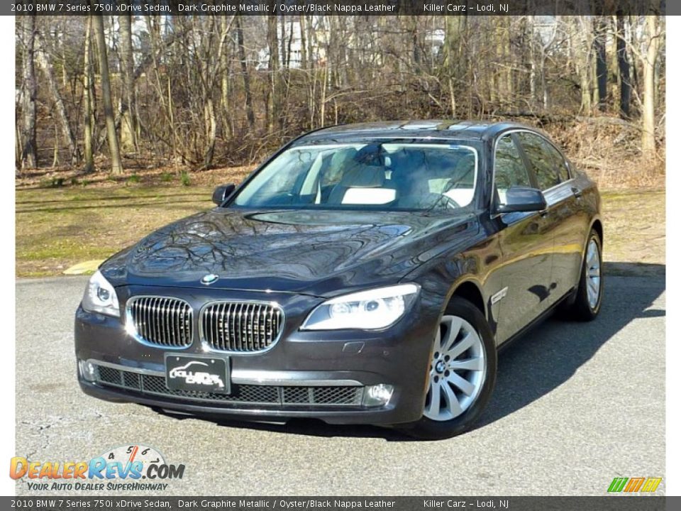 2010 BMW 7 Series 750i xDrive Sedan Dark Graphite Metallic / Oyster/Black Nappa Leather Photo #3