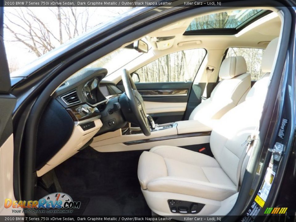 2010 BMW 7 Series 750i xDrive Sedan Dark Graphite Metallic / Oyster/Black Nappa Leather Photo #13