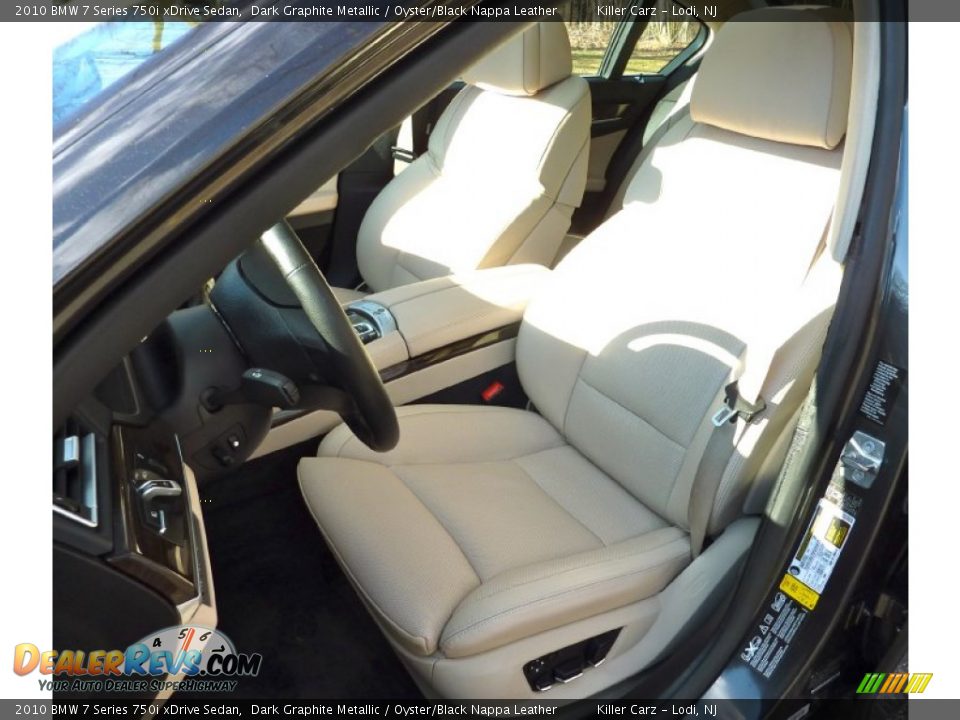 2010 BMW 7 Series 750i xDrive Sedan Dark Graphite Metallic / Oyster/Black Nappa Leather Photo #14