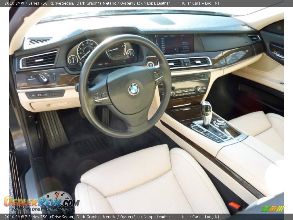 2010 BMW 7 Series 750i xDrive Sedan Dark Graphite Metallic / Oyster/Black Nappa Leather Photo #15
