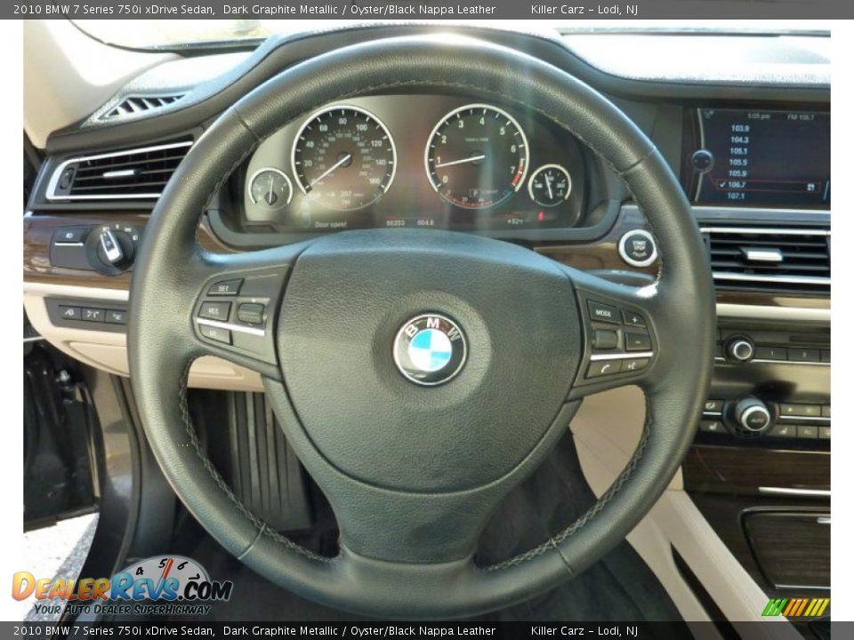 2010 BMW 7 Series 750i xDrive Sedan Dark Graphite Metallic / Oyster/Black Nappa Leather Photo #16