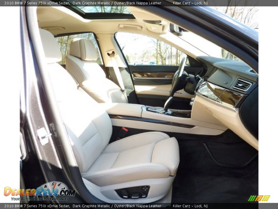 2010 BMW 7 Series 750i xDrive Sedan Dark Graphite Metallic / Oyster/Black Nappa Leather Photo #28