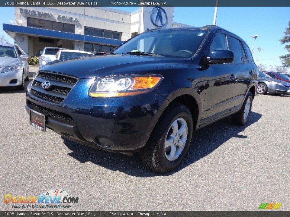 2008 Hyundai Santa Fe GLS Deepwater Blue / Beige Photo #1