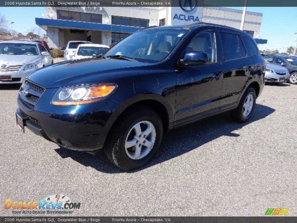 2008 Hyundai Santa Fe GLS Deepwater Blue / Beige Photo #2