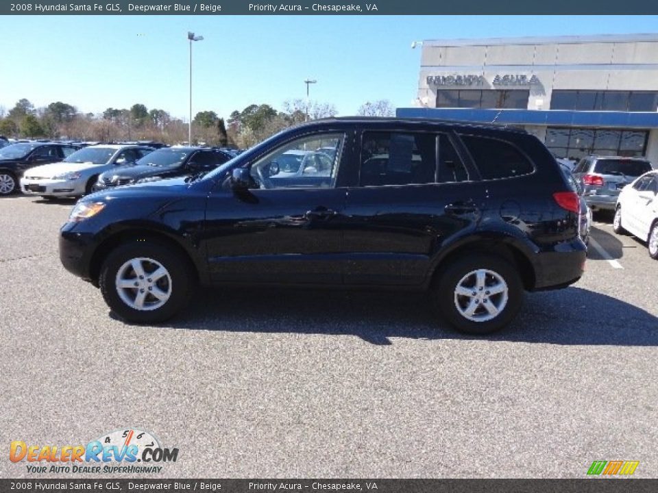 2008 Hyundai Santa Fe GLS Deepwater Blue / Beige Photo #3