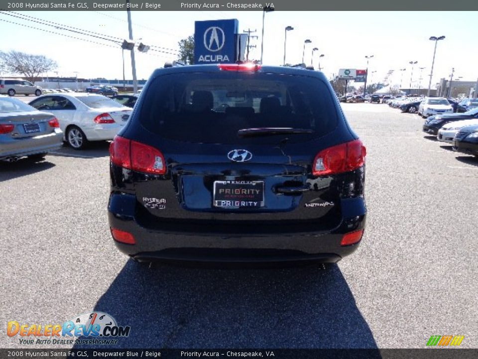 2008 Hyundai Santa Fe GLS Deepwater Blue / Beige Photo #5