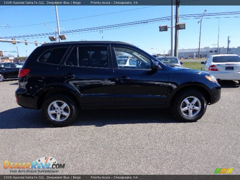 2008 Hyundai Santa Fe GLS Deepwater Blue / Beige Photo #7