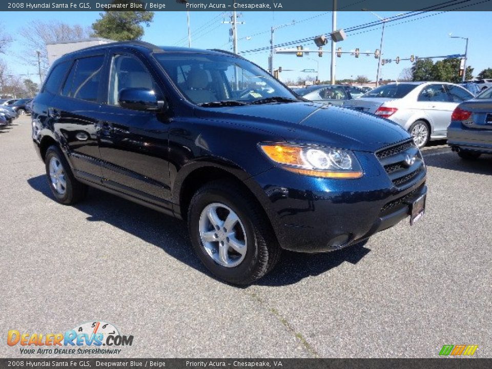 2008 Hyundai Santa Fe GLS Deepwater Blue / Beige Photo #8