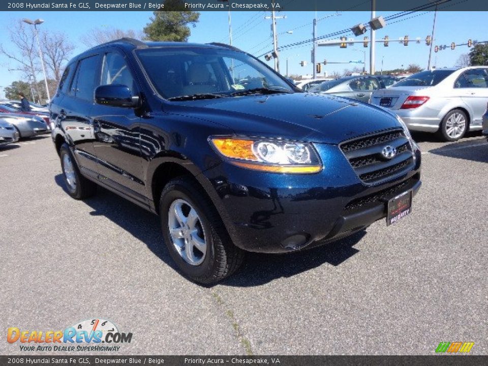 2008 Hyundai Santa Fe GLS Deepwater Blue / Beige Photo #9