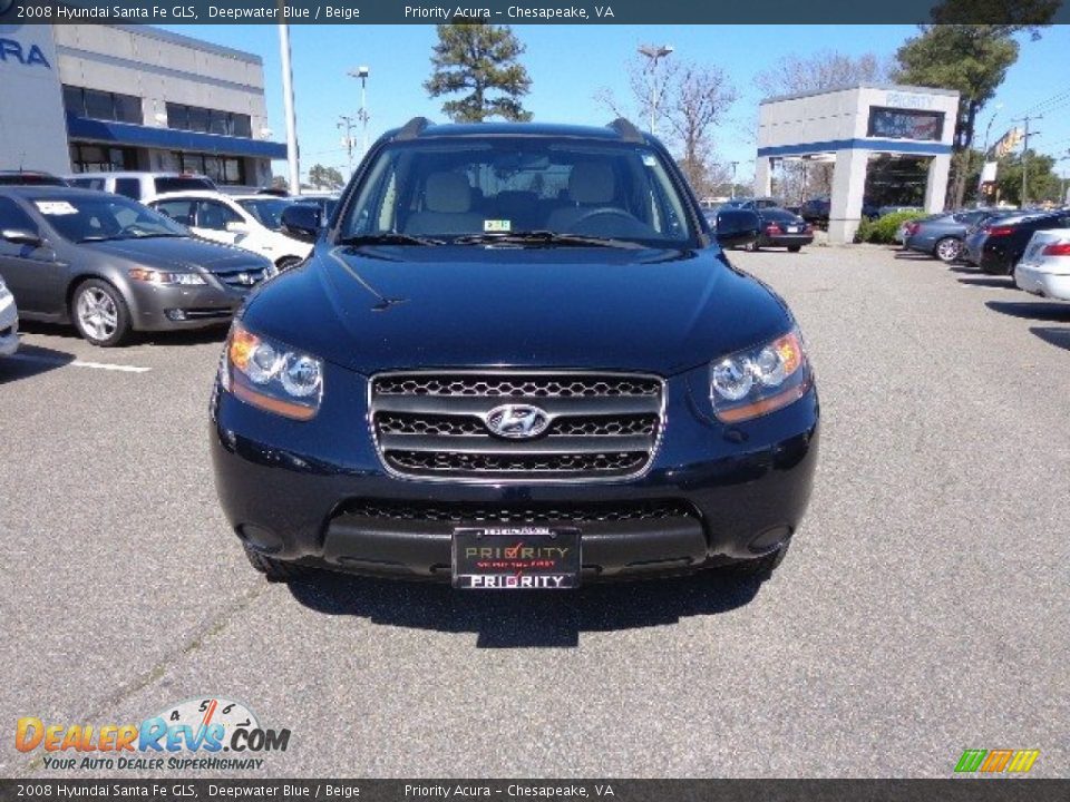 2008 Hyundai Santa Fe GLS Deepwater Blue / Beige Photo #10